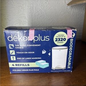 Dekor Plus - Genuine - 4 COUNT
Diaper Pail Refills - Holds Up To
2320 Diapers